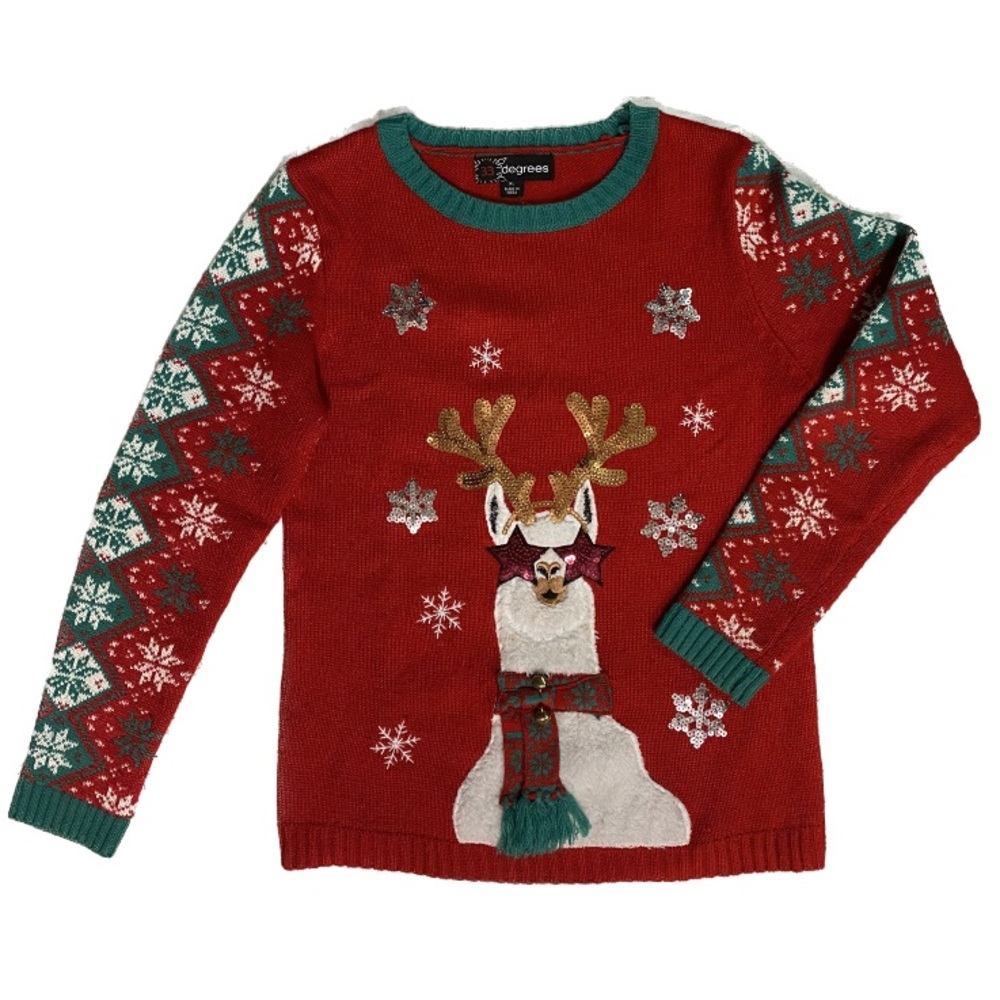Target Kids Red Llama Christmas Sweater